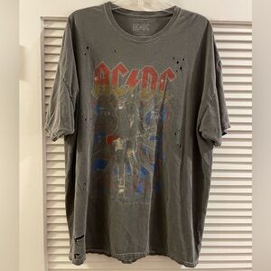 AC/DC Charcoal Tee Oversized